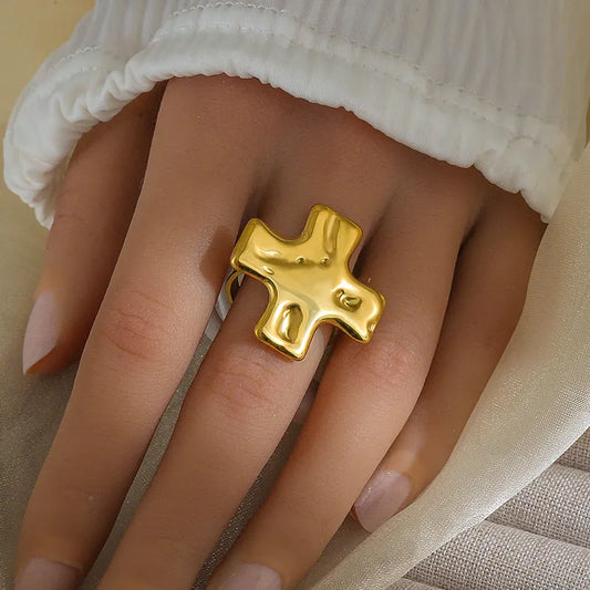 Adjustable Gold Open Ring Elegant Luxury Sexy Titanium Steel Ring For Women Party And Festival Occasions Four Seasons Universal