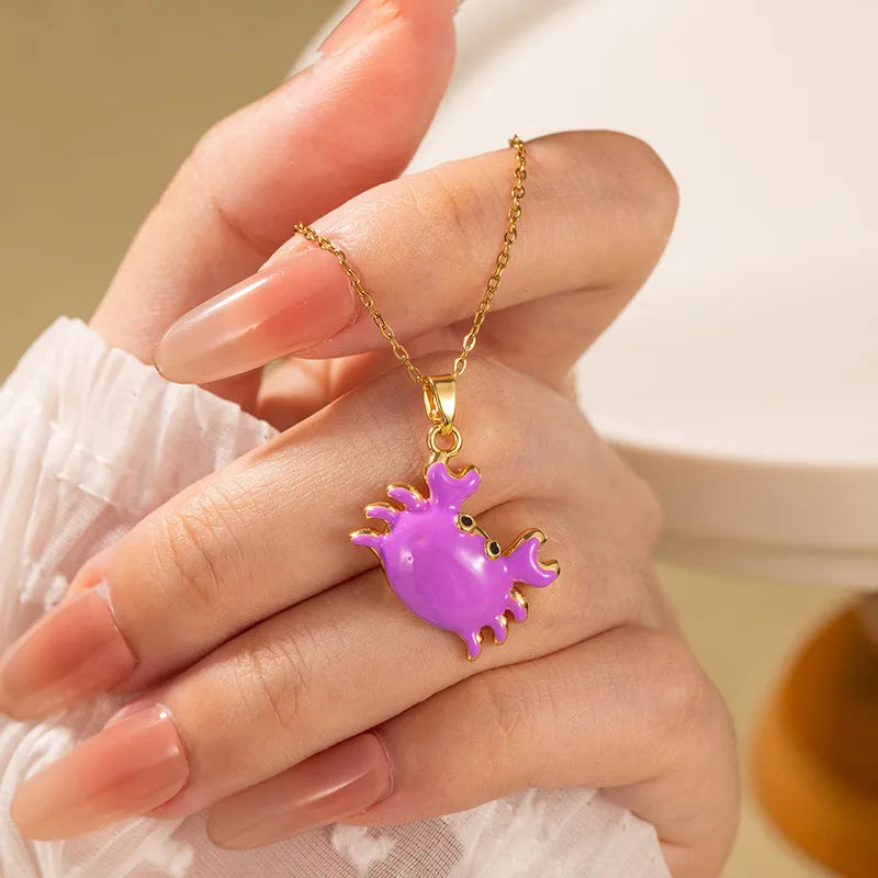 Beach Ocean Crab Shell Pendant Necklace Summer Luxury Versatile Personalized Clavicle Chain Titanium Steel And Copper Jewelry