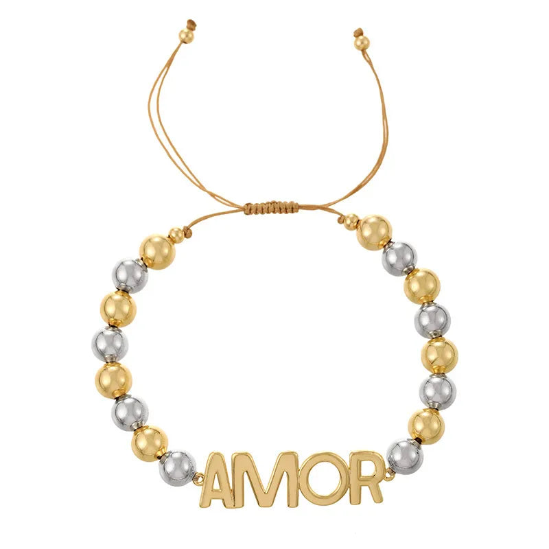 Beach Theme Letter Pearl Bracelet Women Elegant Personality Large And Small Pearls Full Of Diamonds Necklace And Bracelet