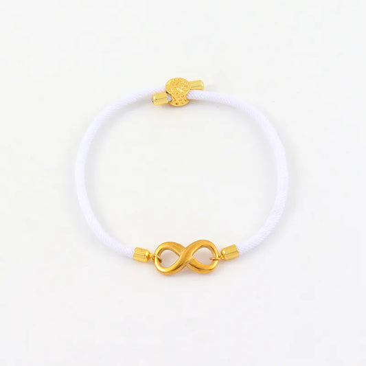 Casual Stainless Steel Gold Plated Women's Hand Cord Bracelet Adjustable Multi-color Infinity 8 Word Elegant Classic Style