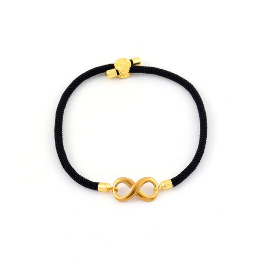 Casual Stainless Steel Gold Plated Women's Hand Cord Bracelet Adjustable Multi-color Infinity 8 Word Elegant Classic Style