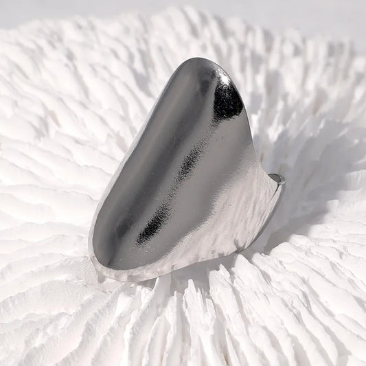 Classic Vintage Stainless Steel Ring Adjustable Open 18K Gold Titanium Steel Hand Jewelry Casual Holiday Daily Wear