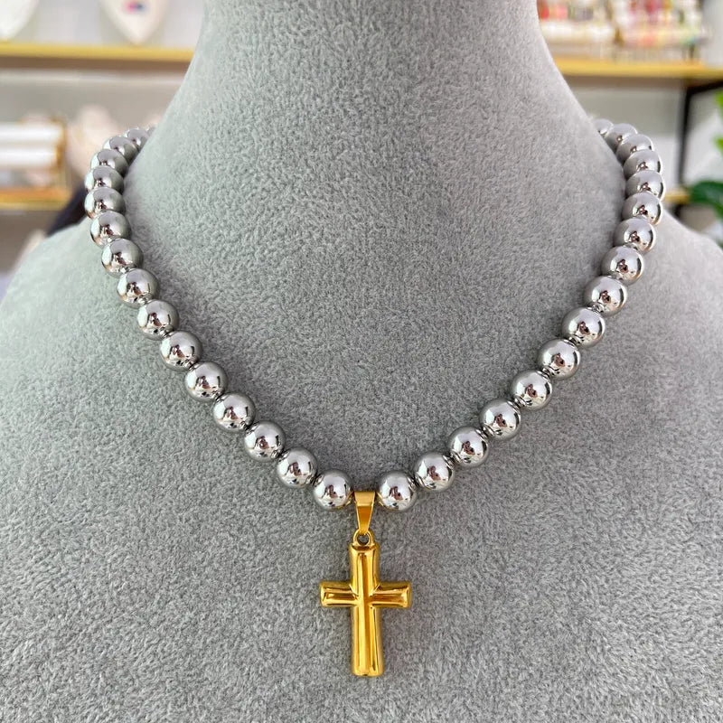 Copper Alloy Strand Cross Chains NECKLACES