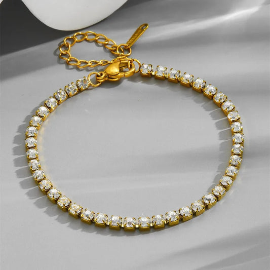 Cute Casual Style Star Heart Roman Round Bracelet Suitable For Women To Wear On Daily Dates Glass INS Style Elegant Luxury O Chain Lobster Clasp Gold