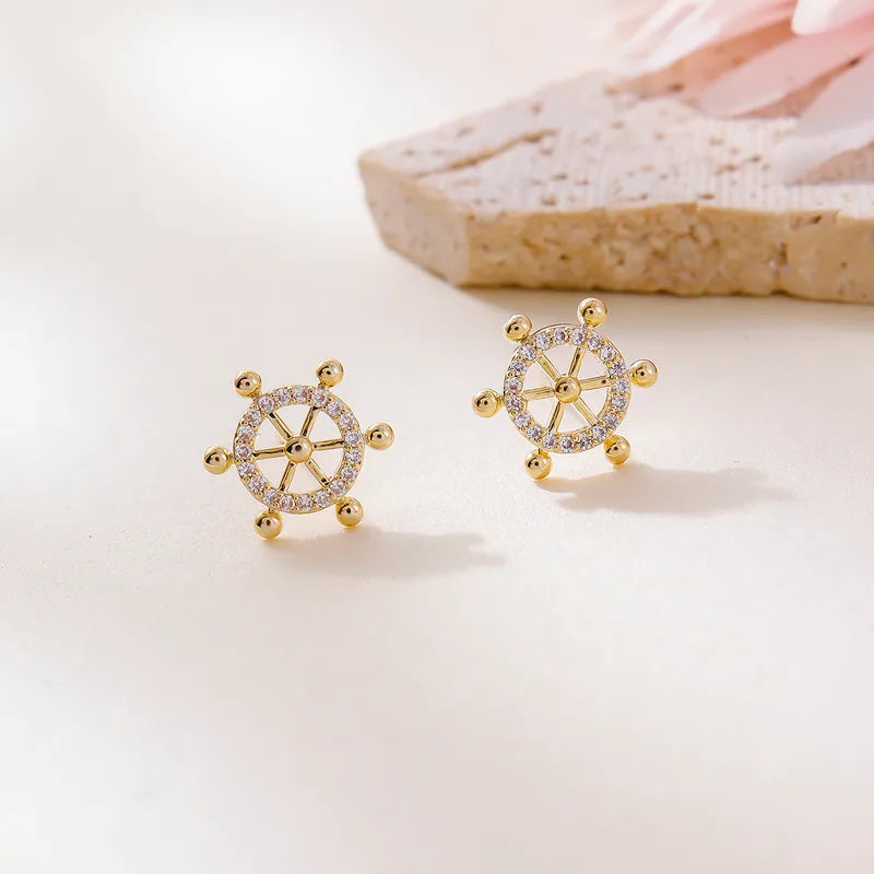 Diamond-encrusted Pearl Pendant Earrings Generous Casual Ear Jewelry Birthday Gift For Women Zircon