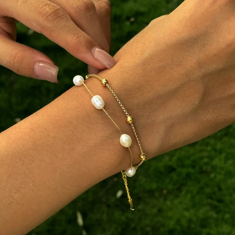 Double Layer Princess Style Bracelet Fashion Simple Design Beaded Charm Women's Jewelry For Daily Activities Family Gatherings