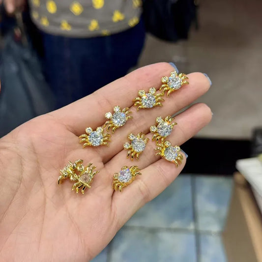 Earring Bee Crab Micro-Paved Electroplated Zirconia Oil-Drop Style Color Retention Fashion Jewelry For Women Casual Chic Simple Design