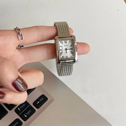 Elegant Casual Women's Quartz Watch Stainless Steel Strap Single Discount Rectangular Dial Simple Fashion Accessory