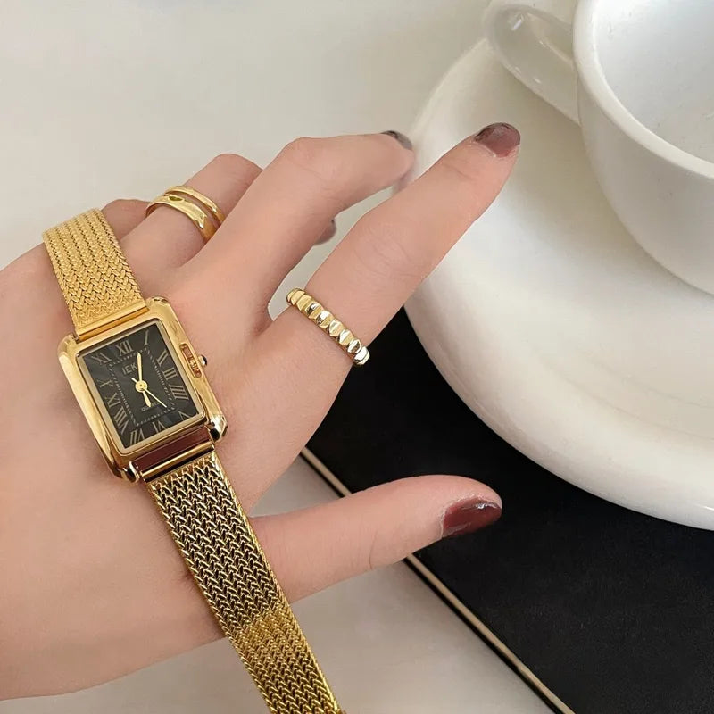Elegant Casual Women's Quartz Watch Stainless Steel Strap Single Discount Rectangular Dial Simple Fashion Accessory