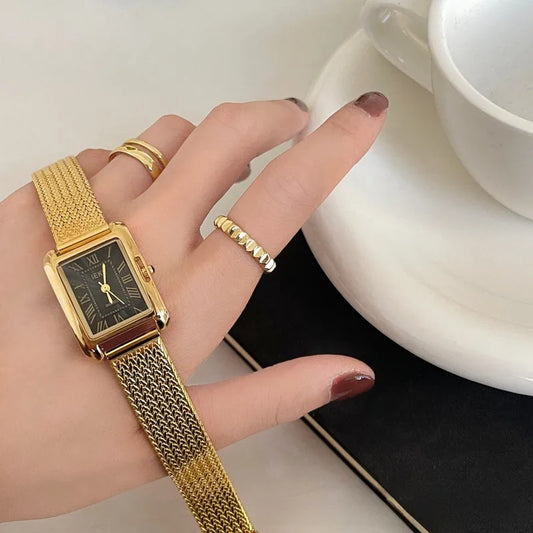 Elegant Casual Women's Quartz Watch Stainless Steel Strap Single Discount Rectangular Dial Simple Fashion Accessory