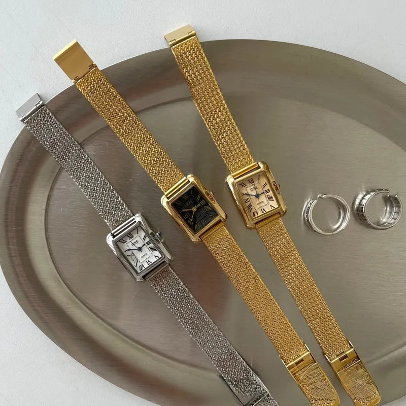 Elegant Casual Women's Quartz Watch Stainless Steel Strap Single Discount Rectangular Dial Simple Fashion Accessory