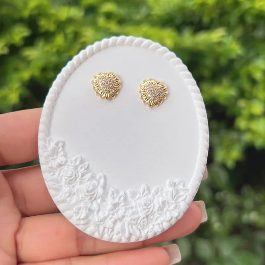 Elegant Fashion Pearl Flower Stud Earrings Copper Plated 18K Gold Embedded Zirconia Luxury Ladies Jewelry Accessories