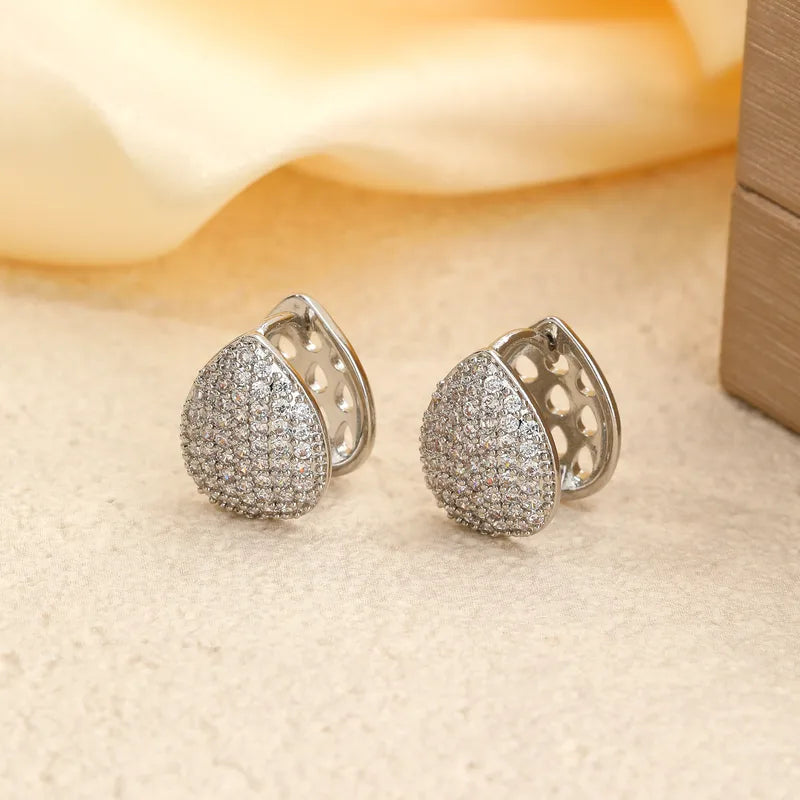 Elegant Geometric Waterdrop Earrings Copper Material Birthday Gift Daily Accessory Neutral Cute Style For Ladies Fashion Jewelry