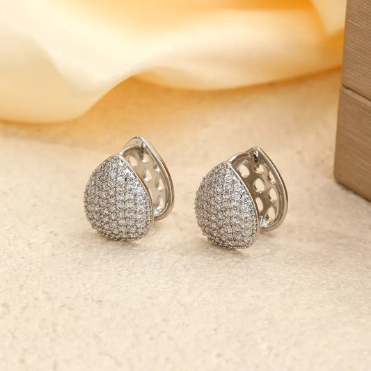 Elegant Geometric Waterdrop Earrings Copper Material Birthday Gift Daily Accessory Neutral Cute Style For Ladies Fashion Jewelry