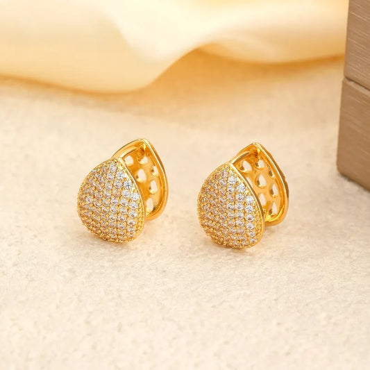 Elegant Geometric Waterdrop Earrings Copper Material Birthday Gift Daily Accessory Neutral Cute Style For Ladies Fashion Jewelry