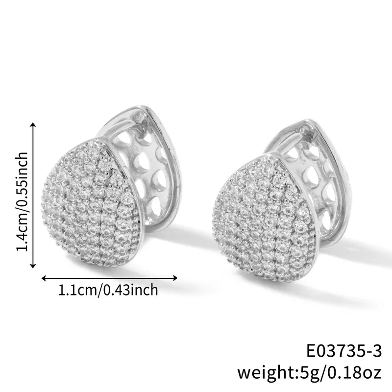 Elegant Geometric Waterdrop Earrings Copper Material Birthday Gift Daily Accessory Neutral Cute Style For Ladies Fashion Jewelry