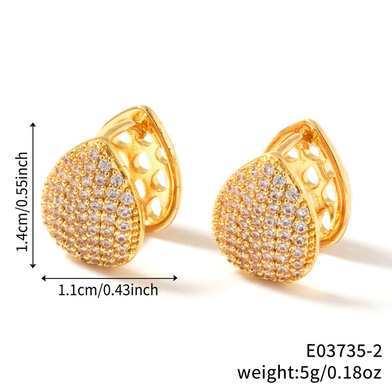 Elegant Geometric Waterdrop Earrings Copper Material Birthday Gift Daily Accessory Neutral Cute Style For Ladies Fashion Jewelry