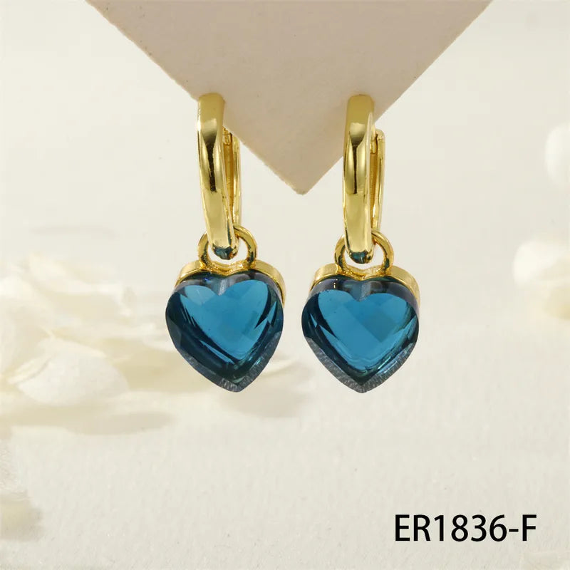 Elegant Minimalist Heart Shaped Zircon Earrings Luxury Lazy Style Copper Material 925 Silver Post Women's Jewelry Accessories