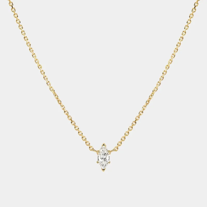 Elegant Romantic Water Droplets Horse Eye Copper Plating Inlay Zircon 18k Gold Plated Pendant Necklace