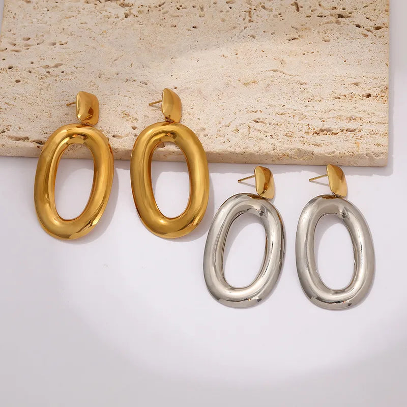 Fashionable Titanium Steel Earrings Women's Simple Geometric Pattern Stainless Steel Stud Earrings Elegant Commuting Jewelry (Copy) (Copy)