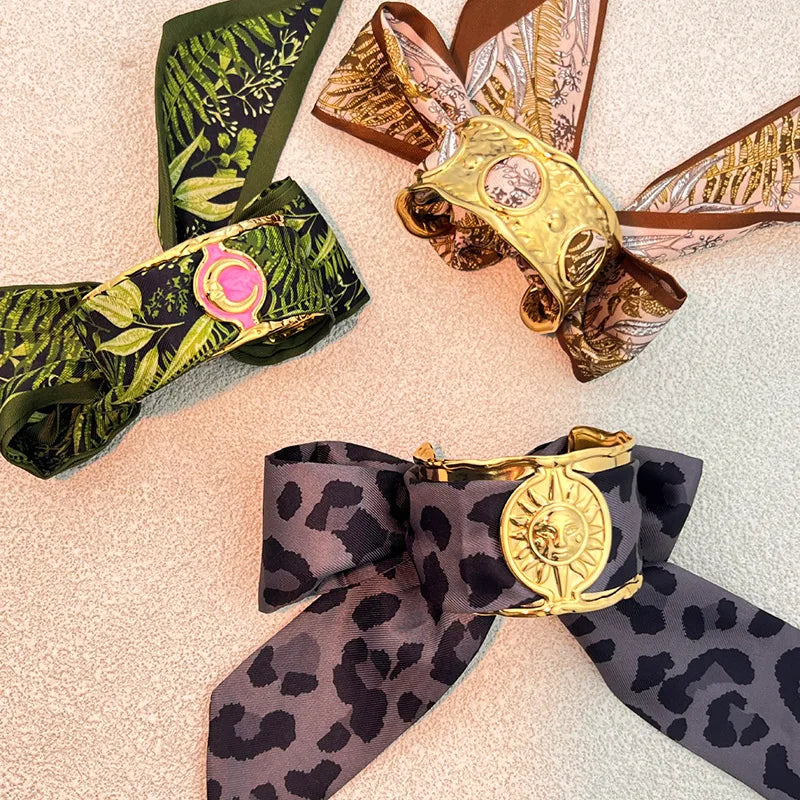 Elegant Titanium Steel Bracelet Women's High-End Sensation Scarf Handbag Non-Fading Stainless Steel 18K Gold Plated Jewelry