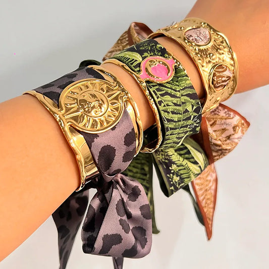 Elegant Titanium Steel Bracelet Women's High-End Sensation Scarf Handbag Non-Fading Stainless Steel 18K Gold Plated Jewelry