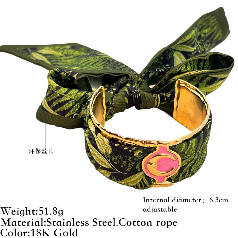 Elegant Titanium Steel Bracelet Women's High-End Sensation Scarf Handbag Non-Fading Stainless Steel 18K Gold Plated Jewelry