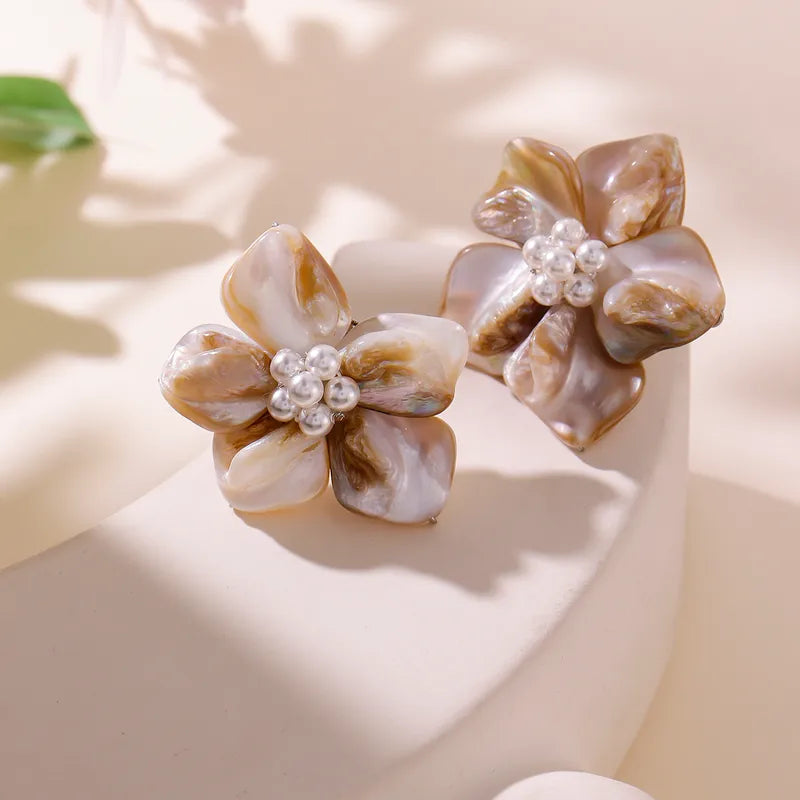 Exaggerated Bohemian Style Floral Pattern Earrings Women's Fashion Retro Multi-Layer Flower Ear Jewelry Dangle Studs For Office And Dates