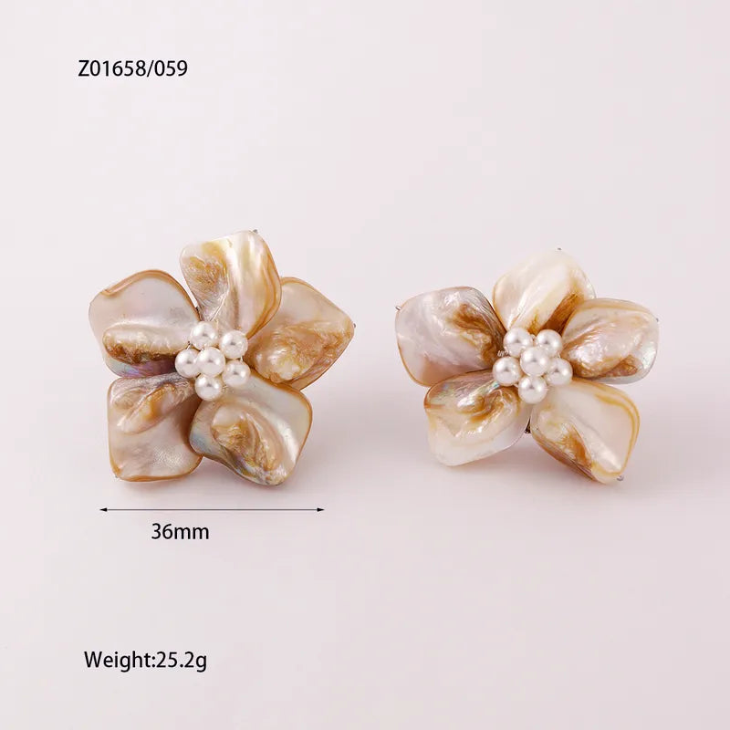 Exaggerated Bohemian Style Floral Pattern Earrings Women's Fashion Retro Multi-Layer Flower Ear Jewelry Dangle Studs For Office And Dates