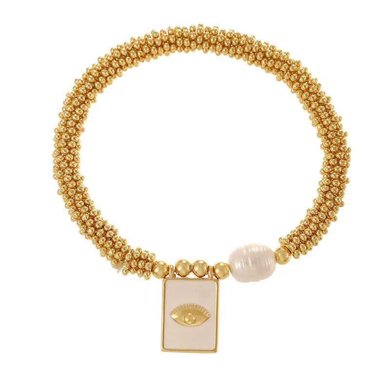 Fashionable Butterfly Pendant Necklace Pearl Imitation Metal Copper Bead Cross Square Tag Geometric Pattern Daily Wear Women's Jewelry