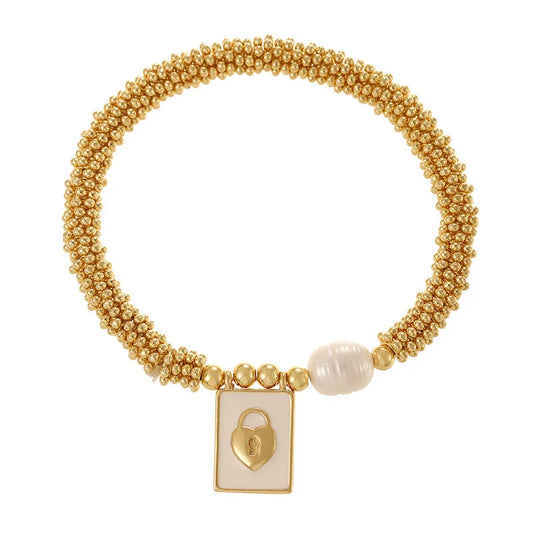 Fashionable Butterfly Pendant Necklace Pearl Imitation Metal Copper Bead Cross Square Tag Geometric Pattern Daily Wear Women's Jewelry