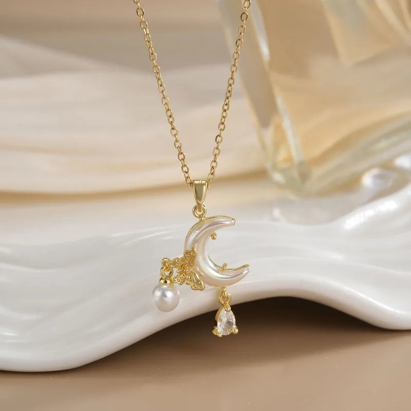 Fashionable New Style Women's Necklace Dreamy Star Moon Design Original Small Batch Design Choker Titanium Steel Jewelry