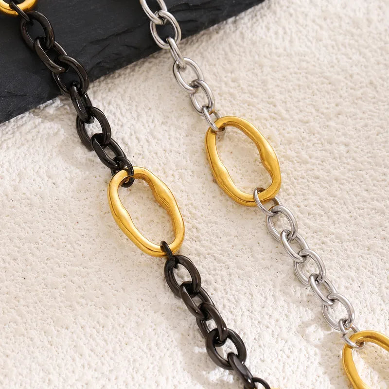 Fashionable Stainless Steel Spliced Color Bracelet Unisex Personality Jewelry Accessories Casual School Daily Selfie Streetwear