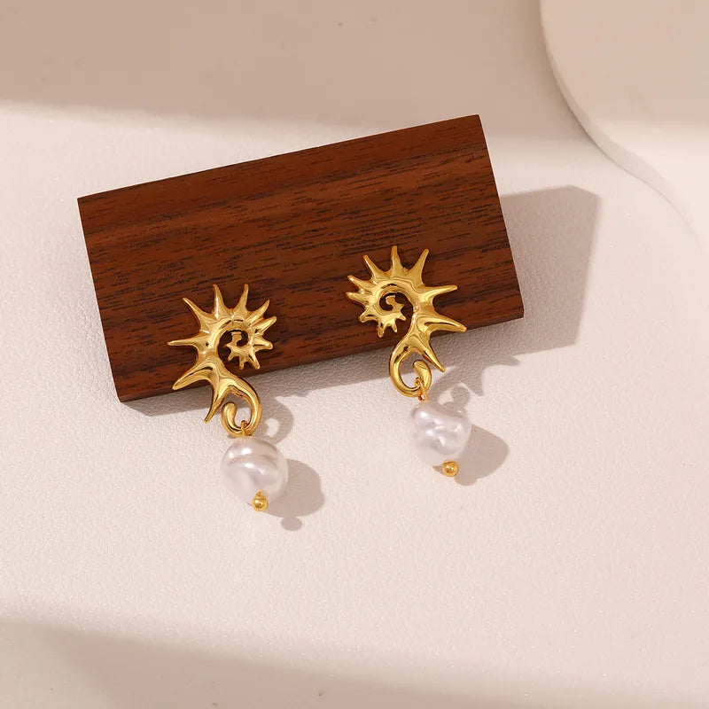 Fashionable Titanium Steel Earrings Women's Simple Geometric Pattern Stainless Steel Stud Earrings Elegant Commuting Jewelry