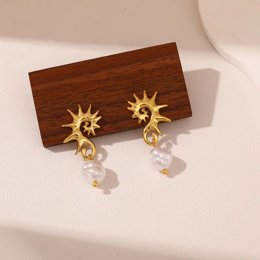 Fashionable Titanium Steel Earrings Women's Simple Geometric Pattern Stainless Steel Stud Earrings Elegant Commuting Jewelry