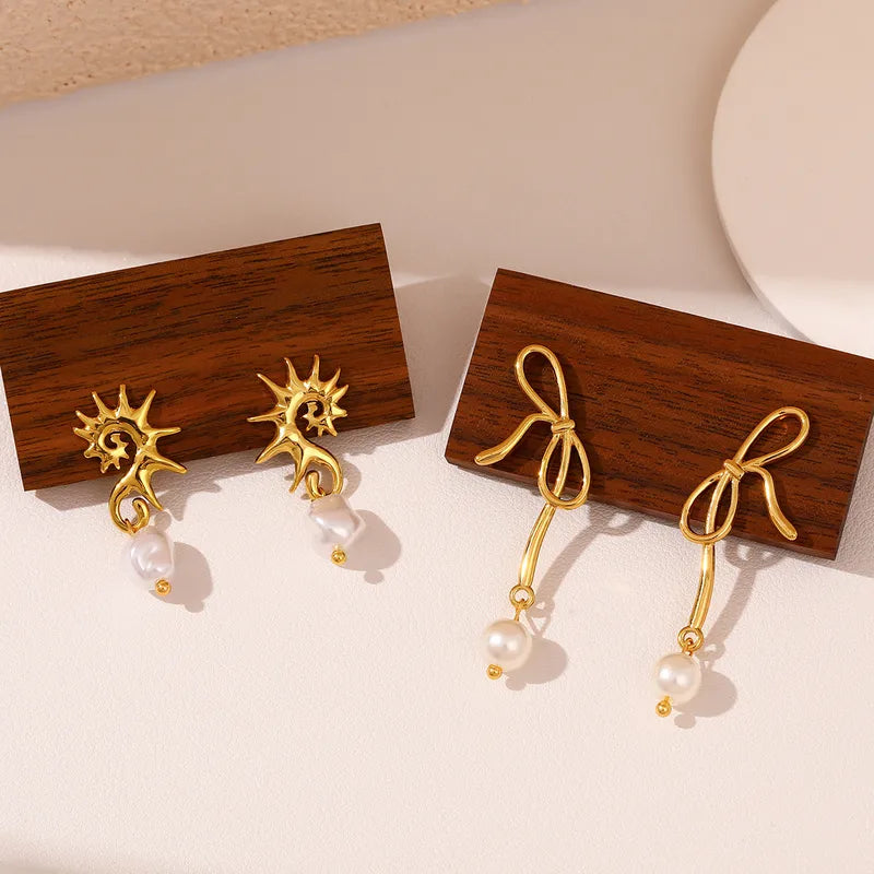 Fashionable Titanium Steel Earrings Women's Simple Geometric Pattern Stainless Steel Stud Earrings Elegant Commuting Jewelry