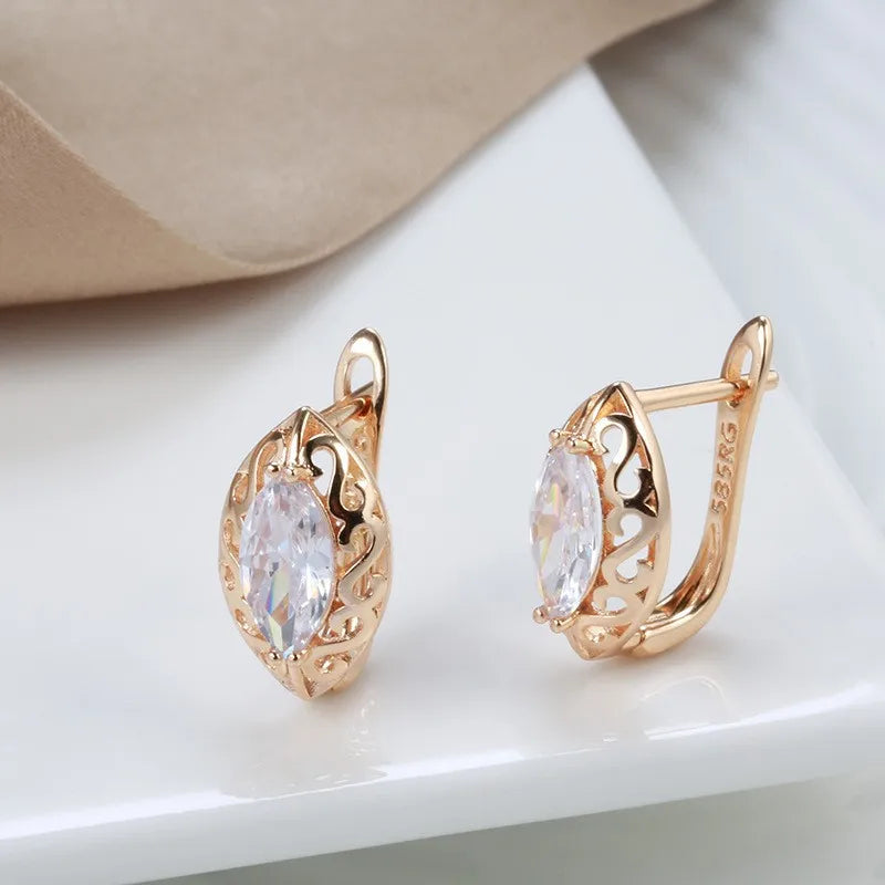 Fashionable Versatile Commute Waterdrop Shaped Irregular Plated Copper Earrings Luxury Feelings Geometric Patterned Stud Earrings