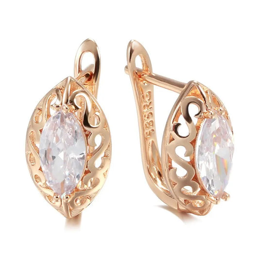 Fashionable Versatile Commute Waterdrop Shaped Irregular Plated Copper Earrings Luxury Feelings Geometric Patterned Stud Earrings