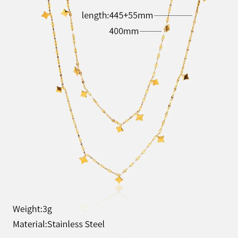 Geometric Titanium Steel Necklace Layering Clavicle Chain INS Style High-End Feel Stainless Steel Accessory For Women