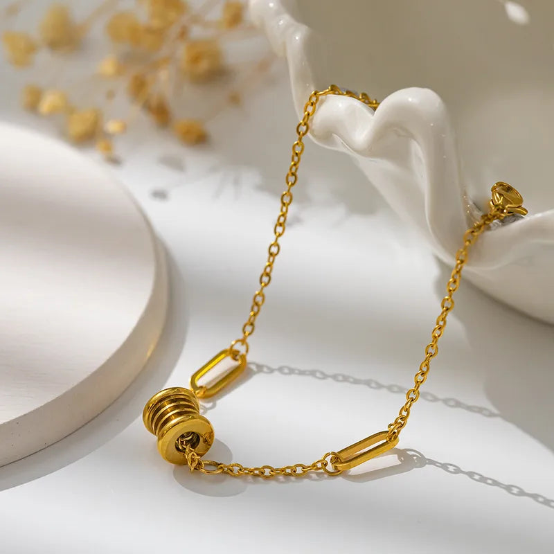 Gold Plated Women's Bracelet Thin Design Geometric Stainless Steel Jewelry