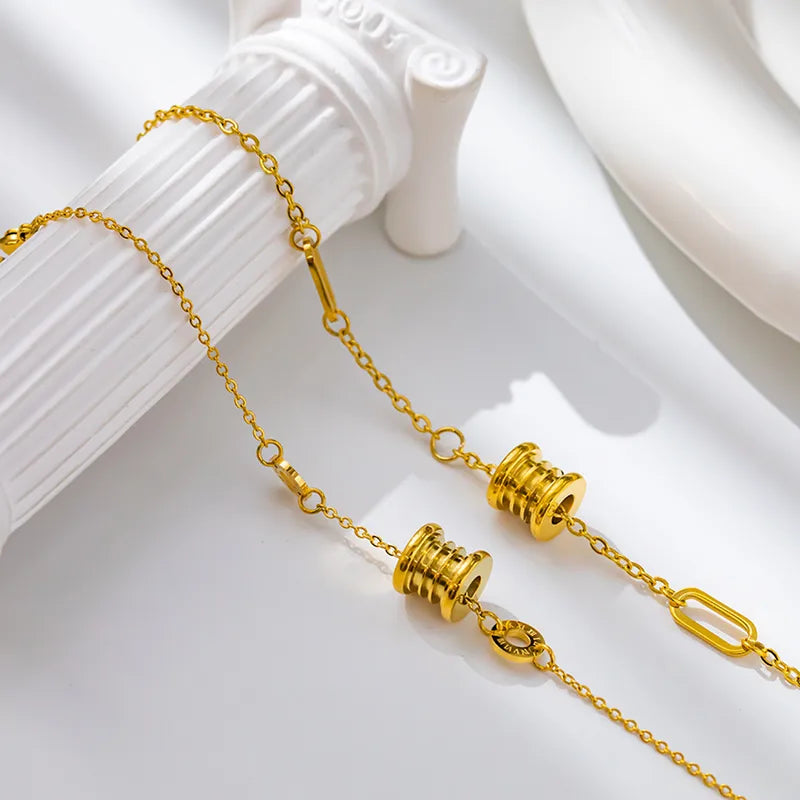 Gold Plated Women's Bracelet Thin Design Geometric Stainless Steel Jewelry