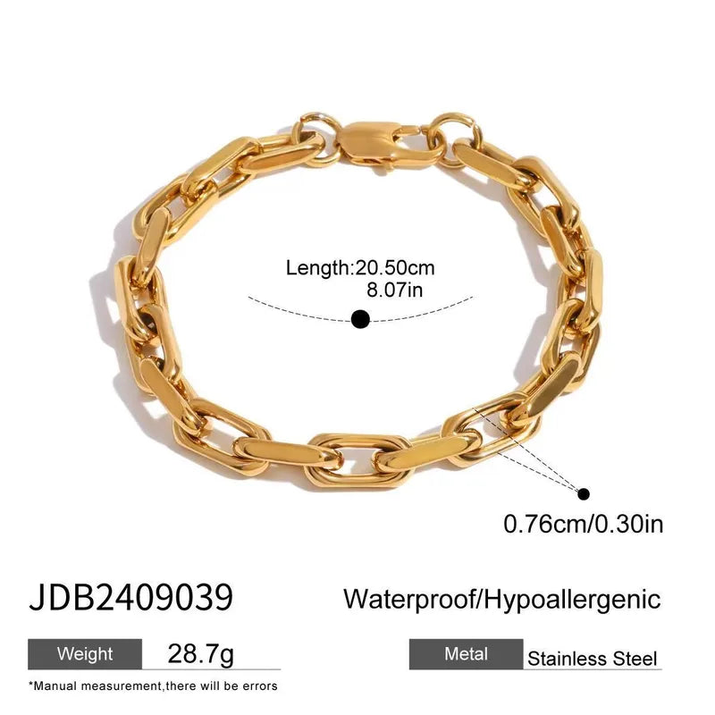 Golden Titanium Steel Bracelet Style High-End Sensation Small Ins Metal Chain Link Stainless Steel Jewelry