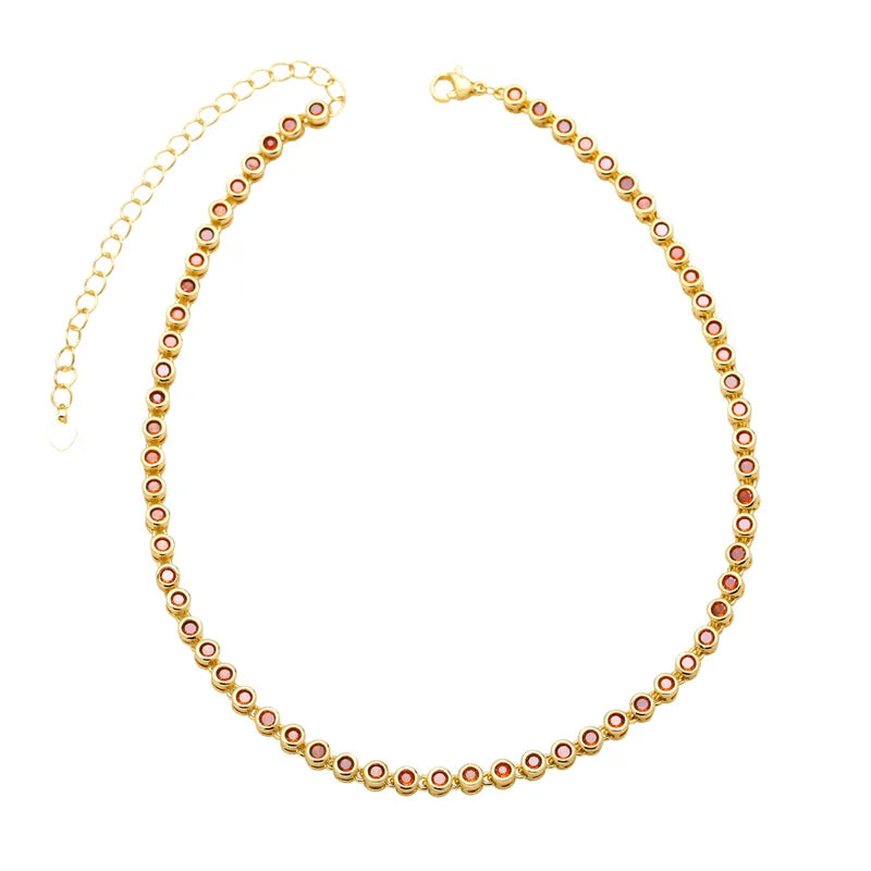 Hip-hop Retro Fashion Round Copper Plating Inlay Zircon Necklace