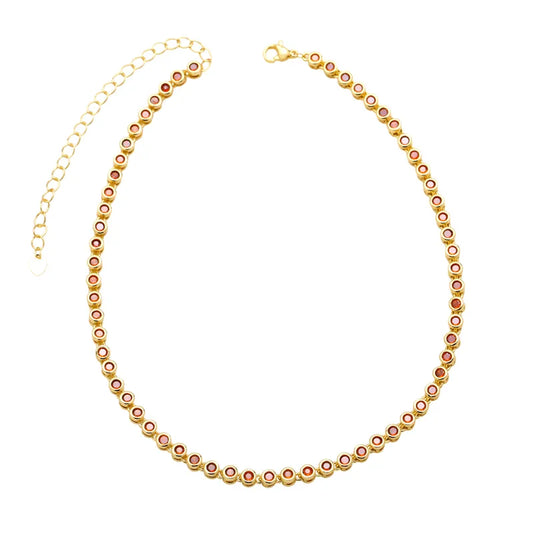 Hip-hop Retro Fashion Round Copper Plating Inlay Zircon Necklace