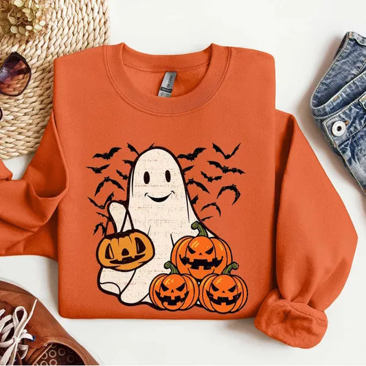 Hoodies & Sweatshirts Long Sleeve Printing Streetwear Halloween Pattern Letter