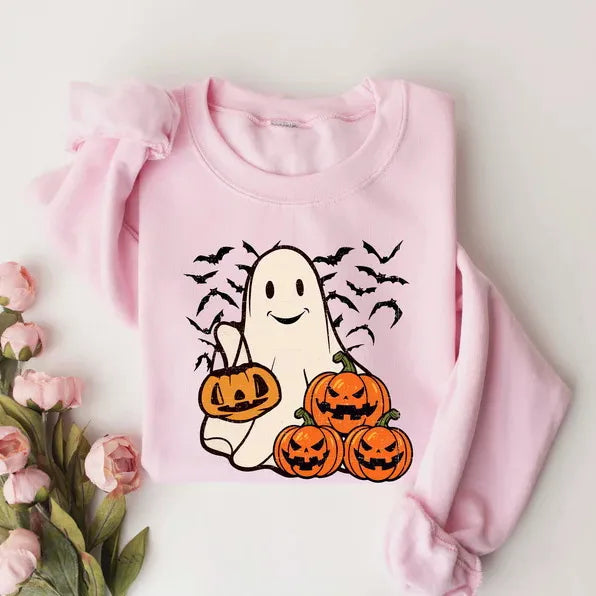 Hoodies & Sweatshirts Long Sleeve Printing Streetwear Halloween Pattern Letter
