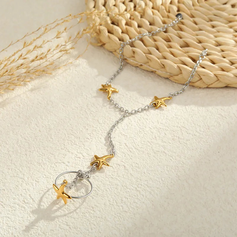 INS Stainless Steel Hand Jewelry Light Luxury High-End Fashionable Elegant Interlocking Starfish Interlocking Bracelet Jewelry Wholesale