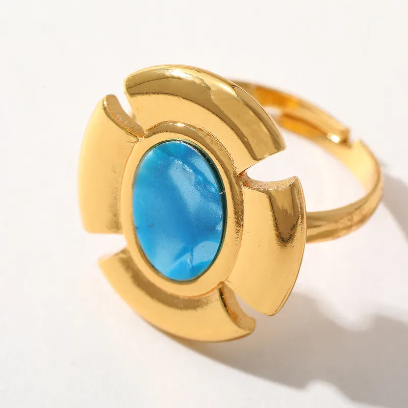 Ion Plating (IP) Real Gold Plated 18K Gold Geometric 304 Stainless Steel Cute Basic Simple Style Waterproof Non Tarnish Rings