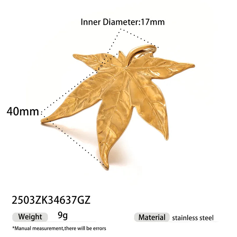 Leaf Shaped Stainless Steel 18K Gold Open Ring For Women Non Fading Fashionable Titanium Steel Ring Elegant Leaf Design Jewelry