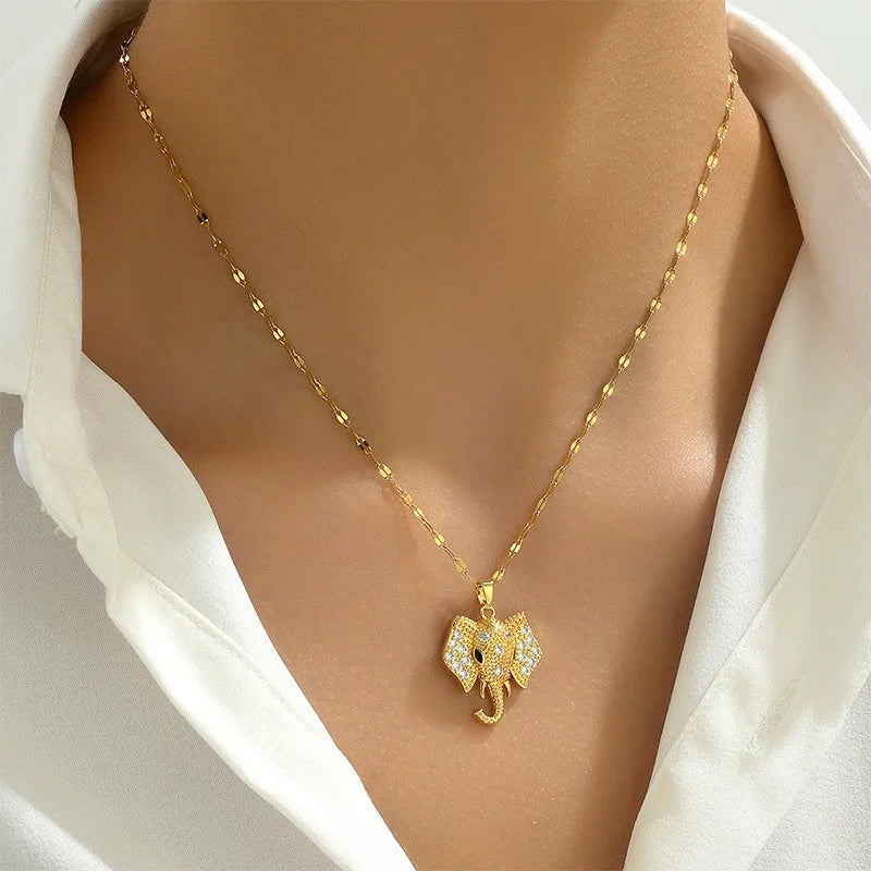 Little Elephant Copper Necklace For Women, Niche Design, High-End Clavicle Chain, New Versatile Jewelry